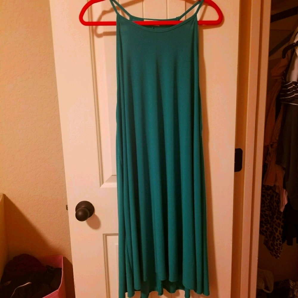 Vibrant green high neck dress